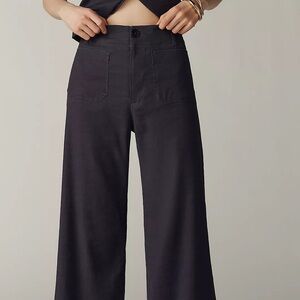 Anthropologie Wide-Leg Black High-Waist Pants